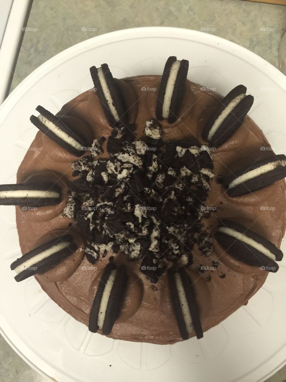 Chocolate Oreo Cake with a double chocolate icing and Oreos all over