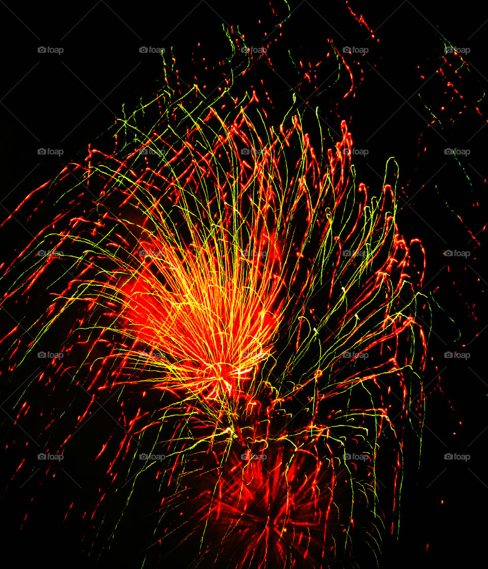 Kaleidoscope of colors bursting on the night air over the Gulf of Mexico!