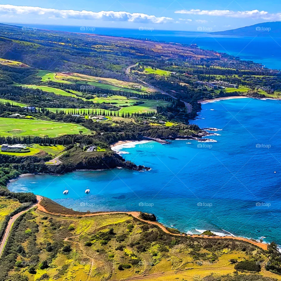 Ariel view from a helicopter ride in Maui Hawaii.