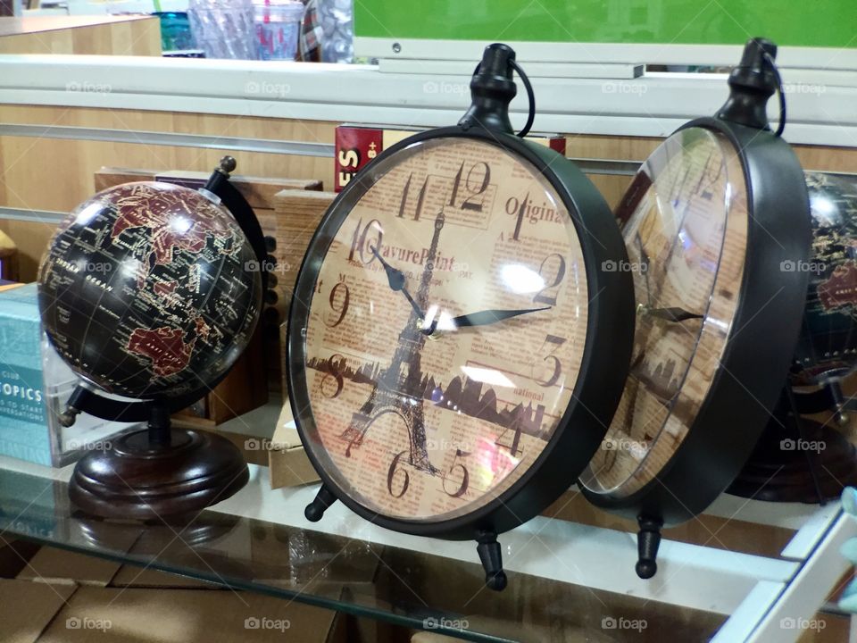 Globe and Clocks