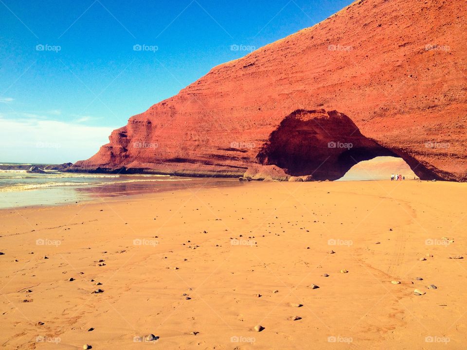 Arcs of Legzira . Quiet beach Legzira in Morocco