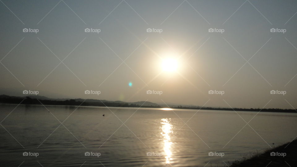 lake sun rise photo
