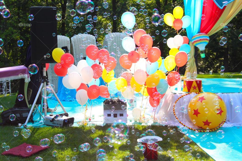 Outdoor party with balloon. Outdoor party with balloon