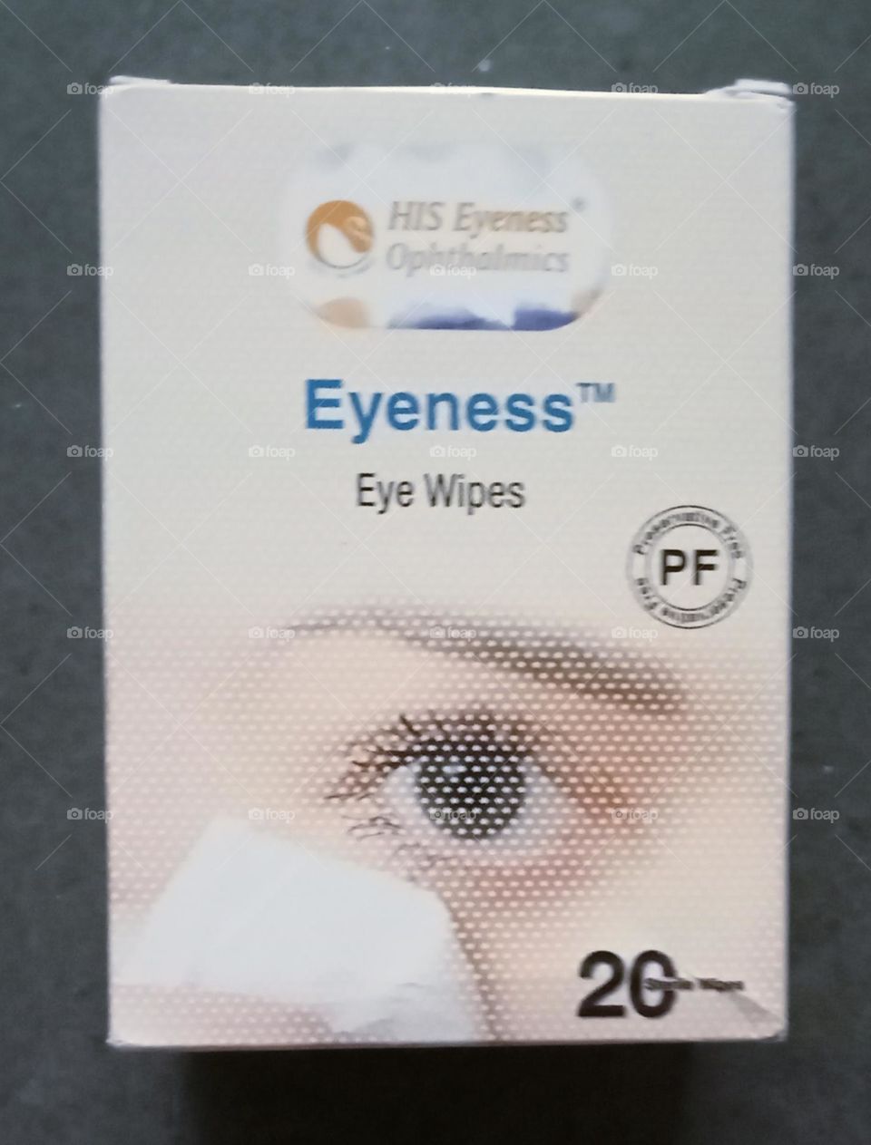 This picture is Eyeness, eye wipes. This eye drops medicine box is in rectangle shapes. The medicine box came in Rectangular shape.
