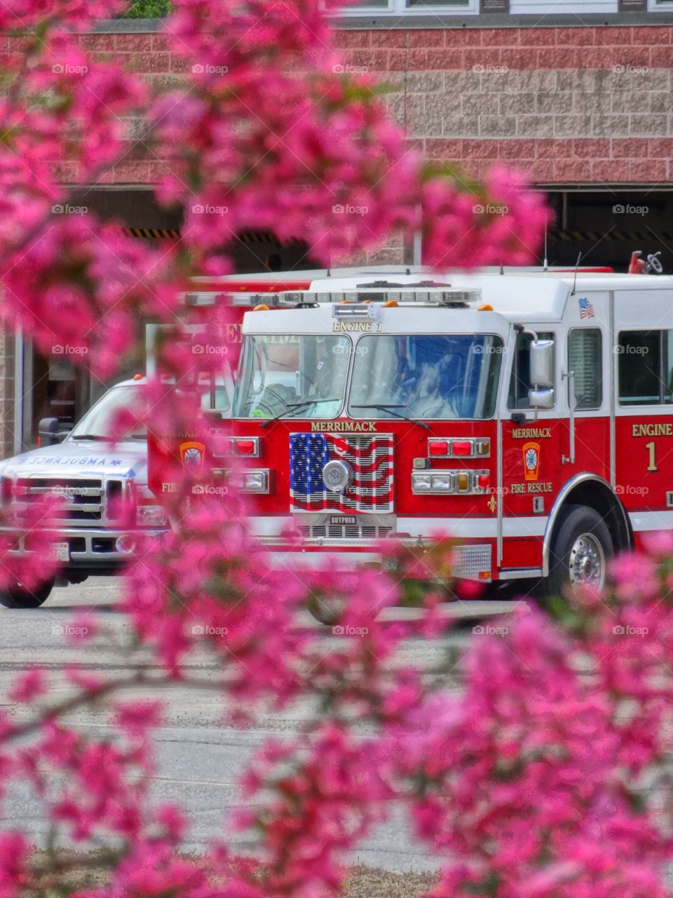 Merrimack's finest fire department. A salute to the fire fighters on this beautiful spring day. While we battle spring allergens, they fight to save our lives and homes! three cheers!!