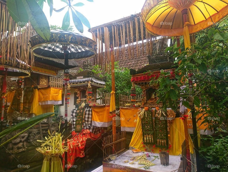 Bali, Ubud, préparatifs cérémonie