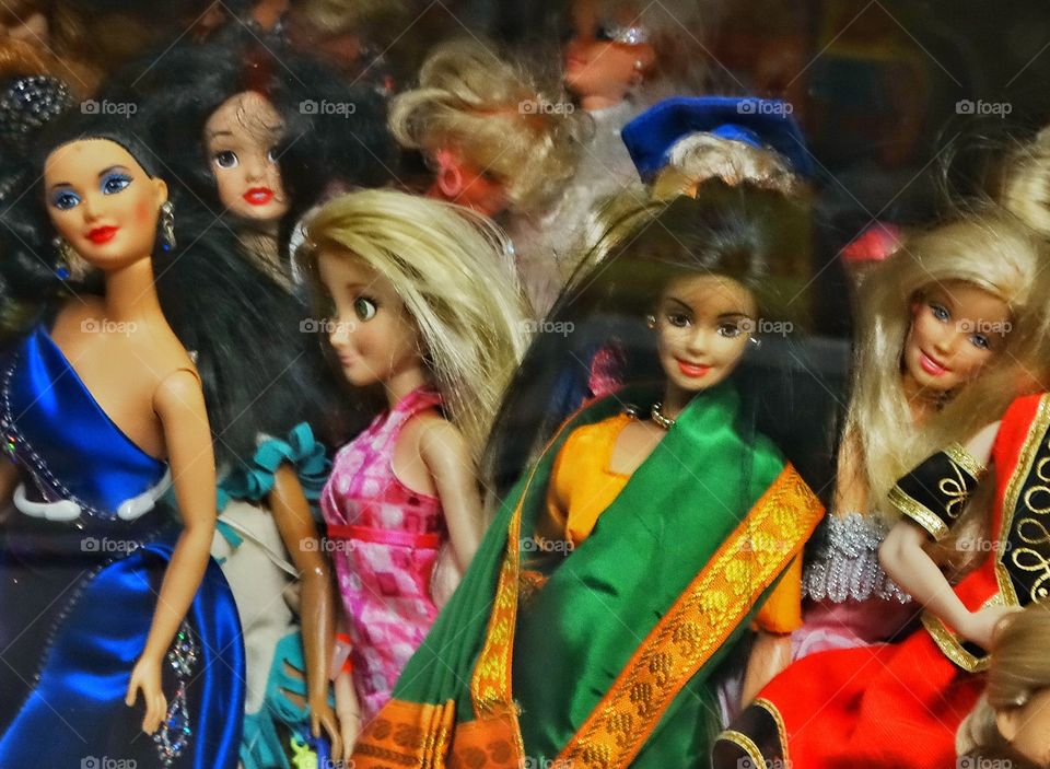 Collection Of Barbie Dolls. Fake Plastic Beauty
