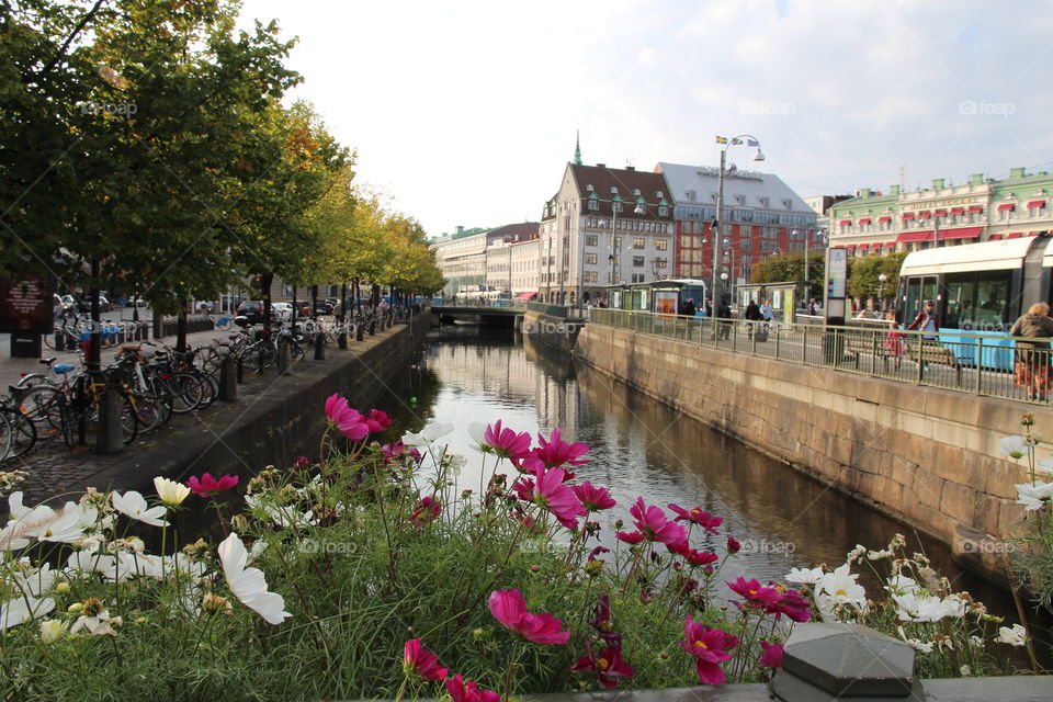 City of Gothenburg, Sweden - canal by Drottningtorget -  kanal Göteborg Sverige 