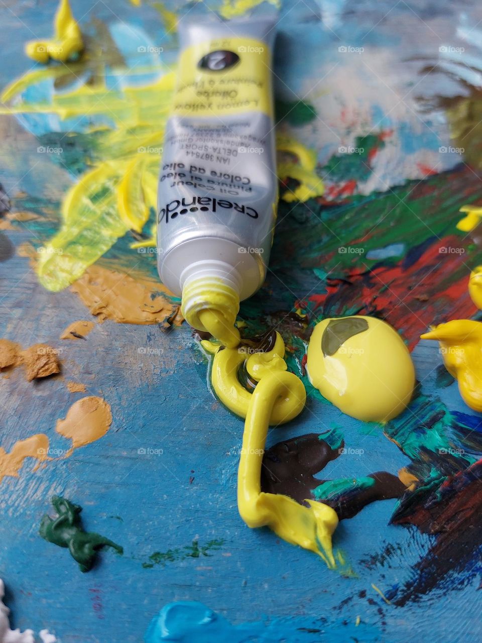 yellow oil paint.