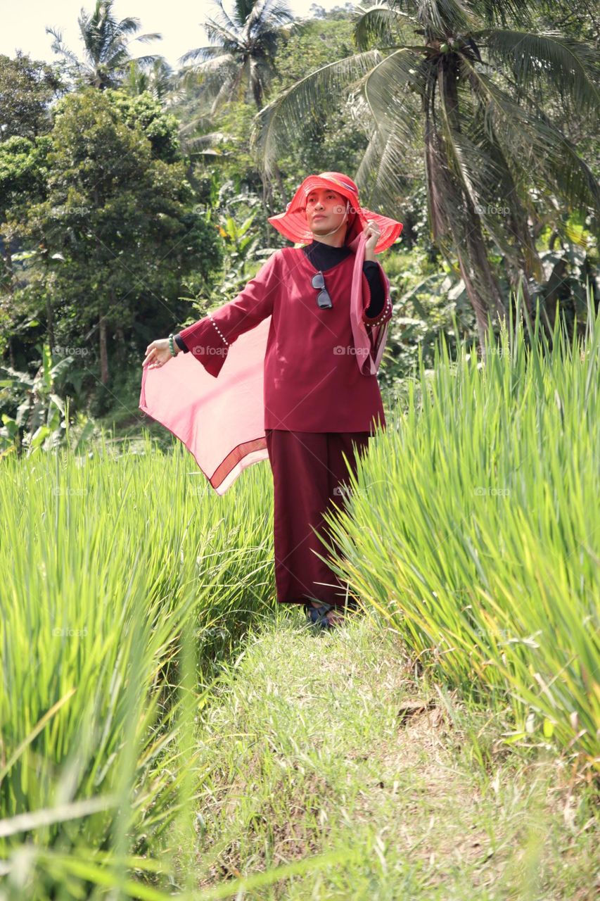 woman standing in field