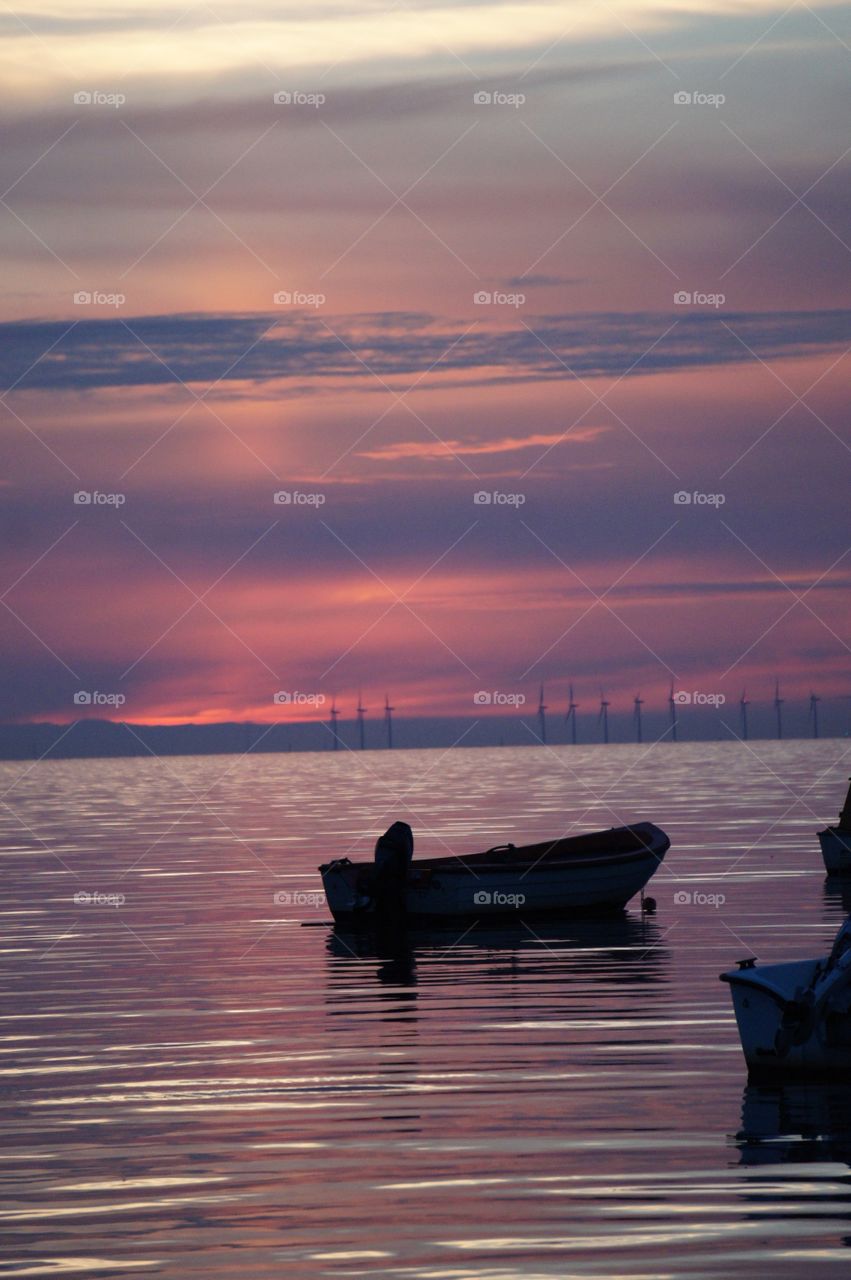 Boat in sunset