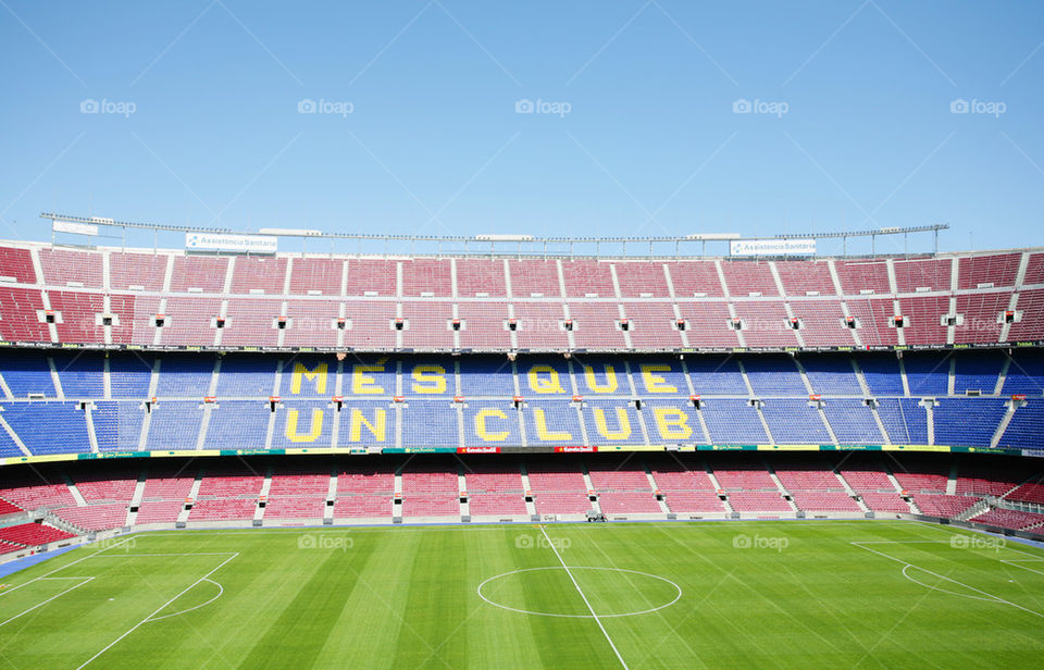 barcelona, spain april 26: fc barcelona (nou camp) football stadium in