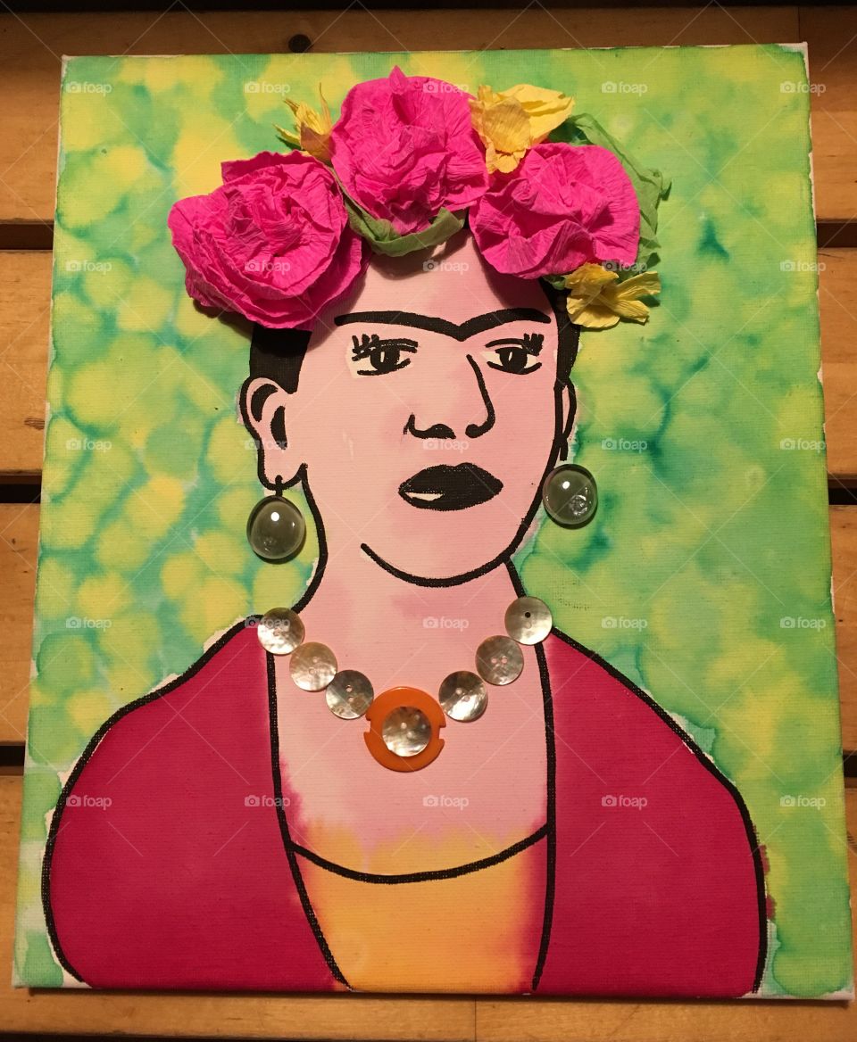 Mixed Media Collage inspired by Frida Kahlo