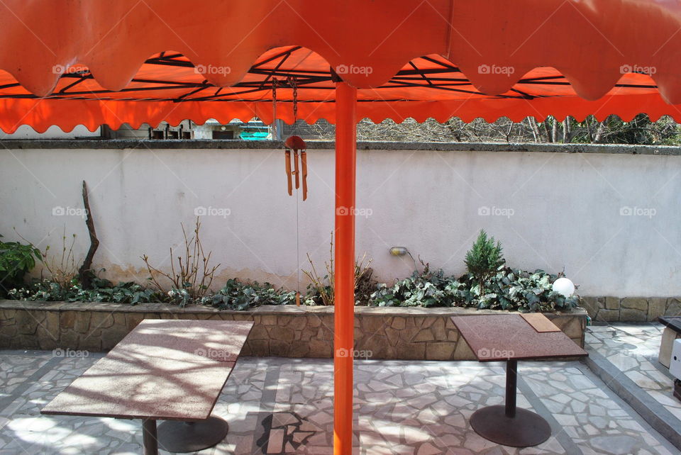 Orange umbrella