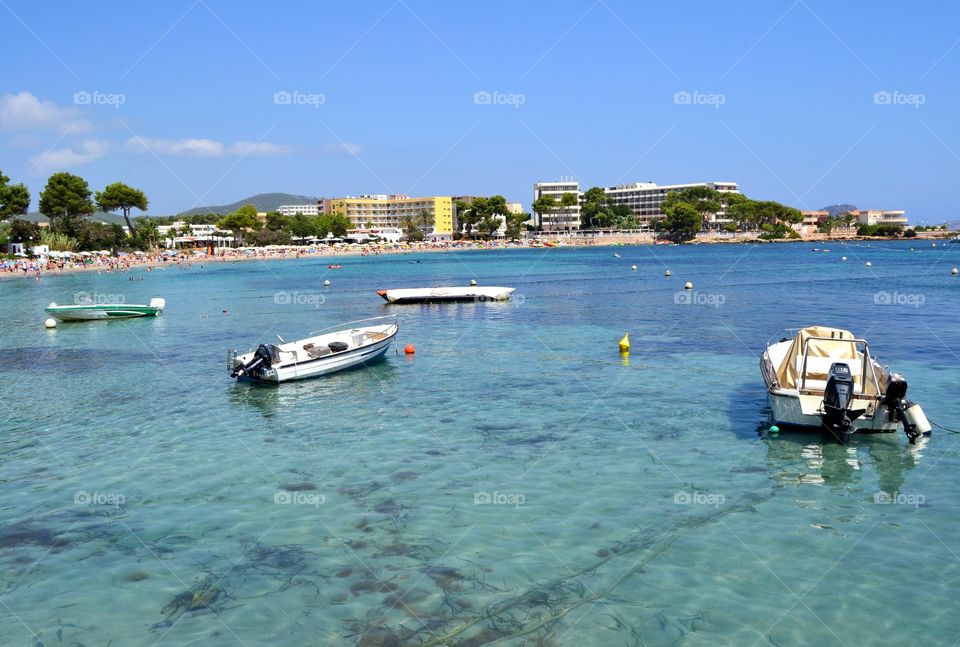 Es Canar beach in Ibiza, Spain
