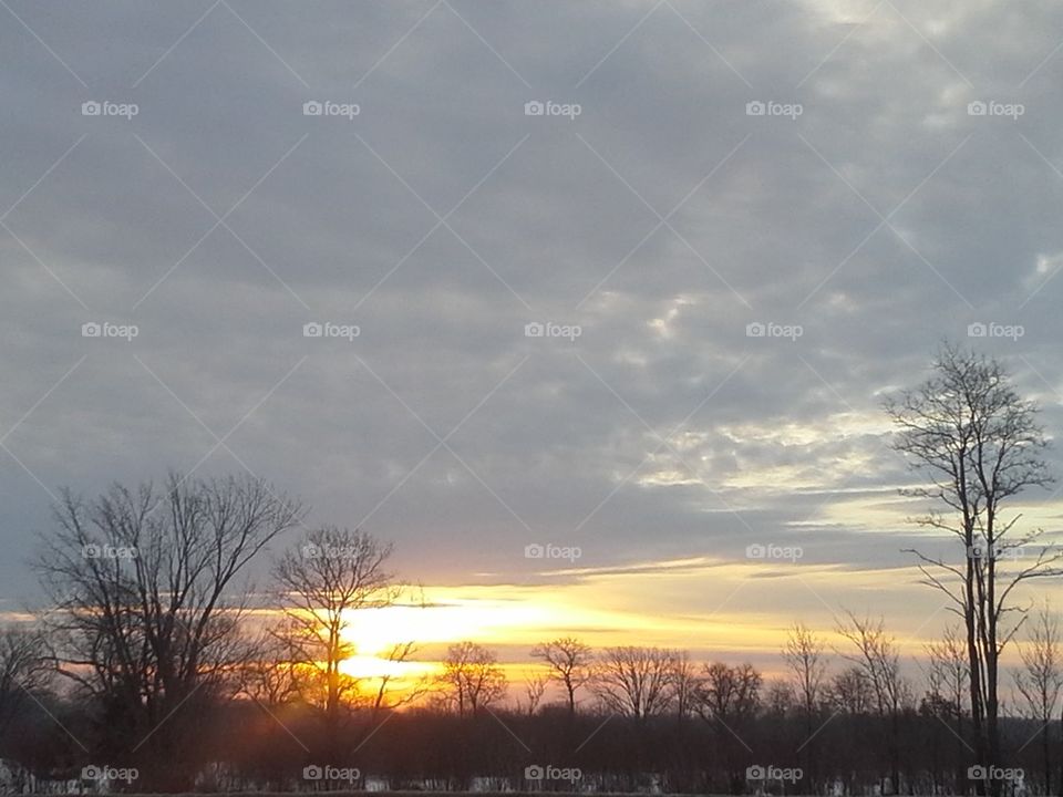 winter Michigan sunrise
