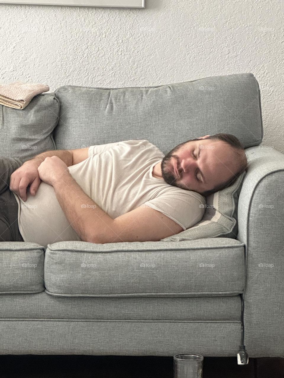 Man napping on the couch