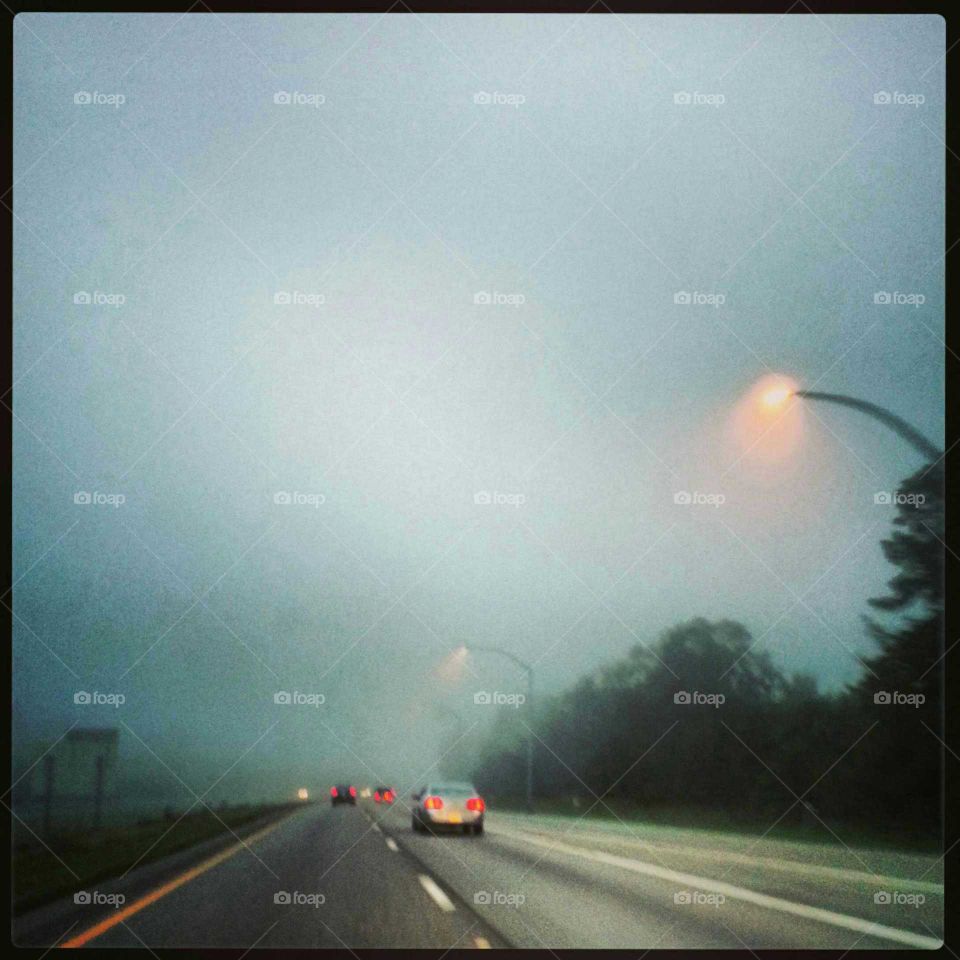 Foggy Mountain Morning. Driving through the Mountains of Maryland on a foggy, misty, morning.