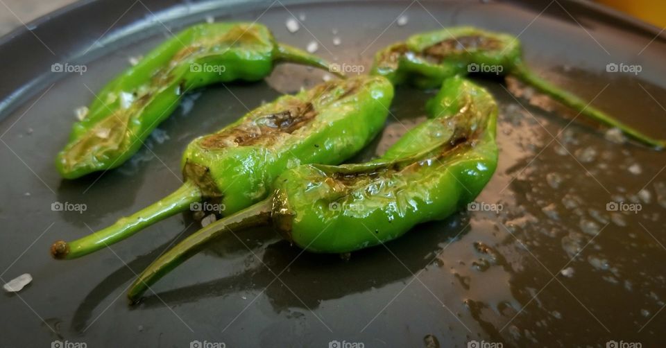 Sauteed shishito peppers