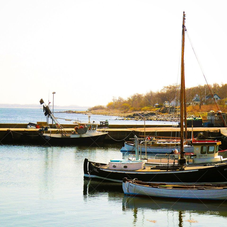 Small idyllic harbor. Very small harbor 