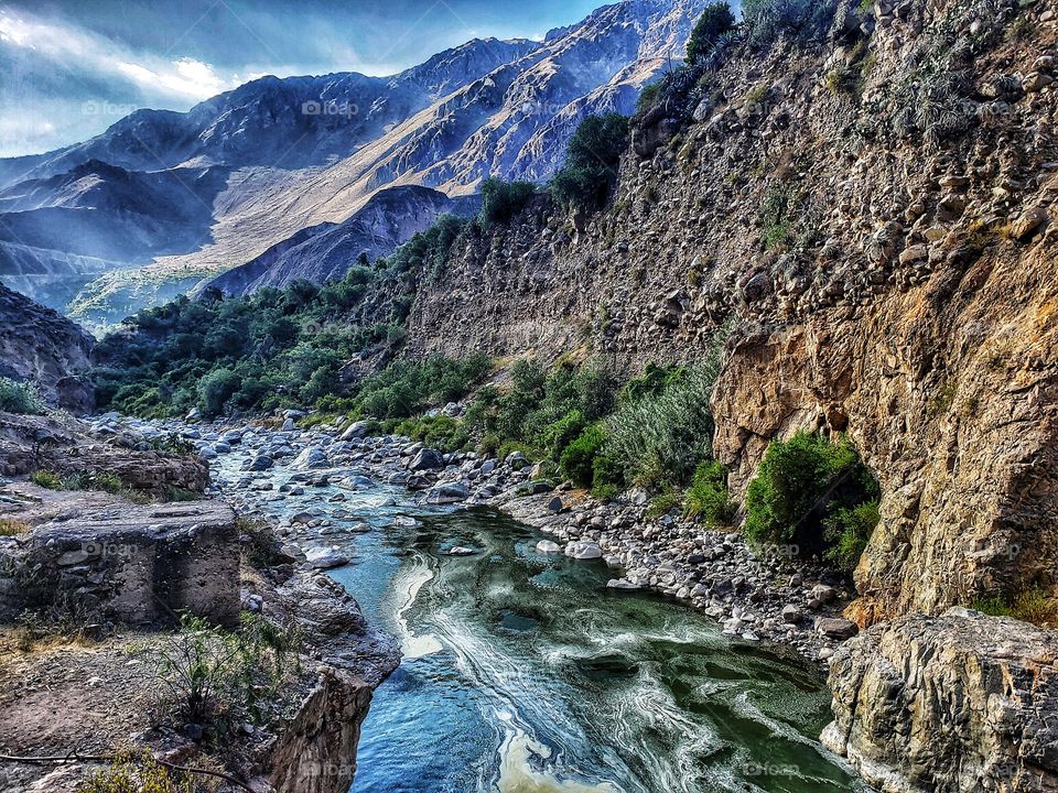 A river in a Colca Canyon, Peru.