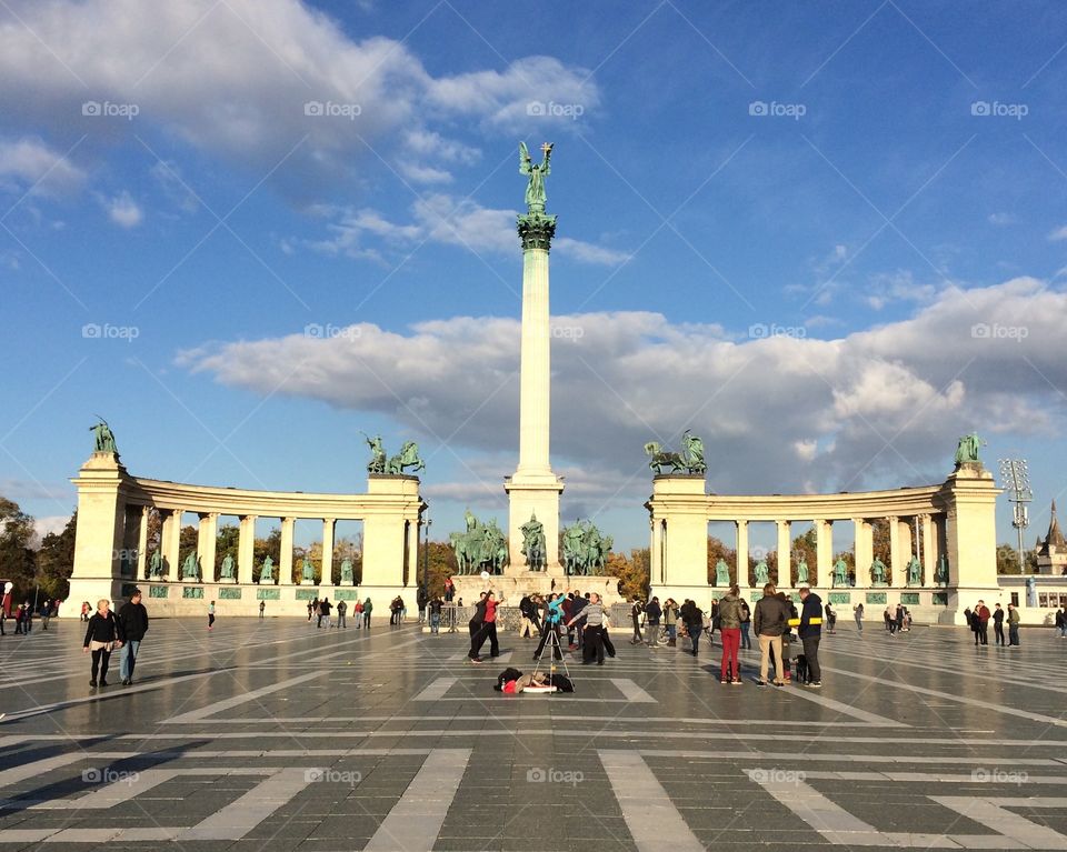 Hero's square in Budapest, Hungary 