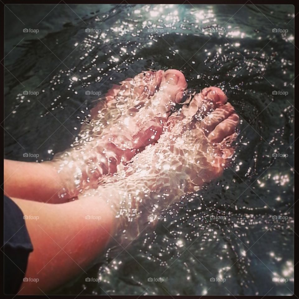 Toes in the Truckee River