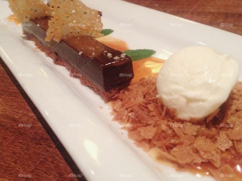 A fancy, decadent dessert