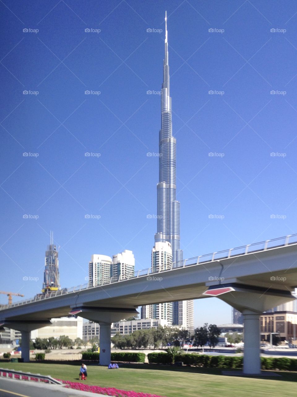 Burj khalifa and bridge 