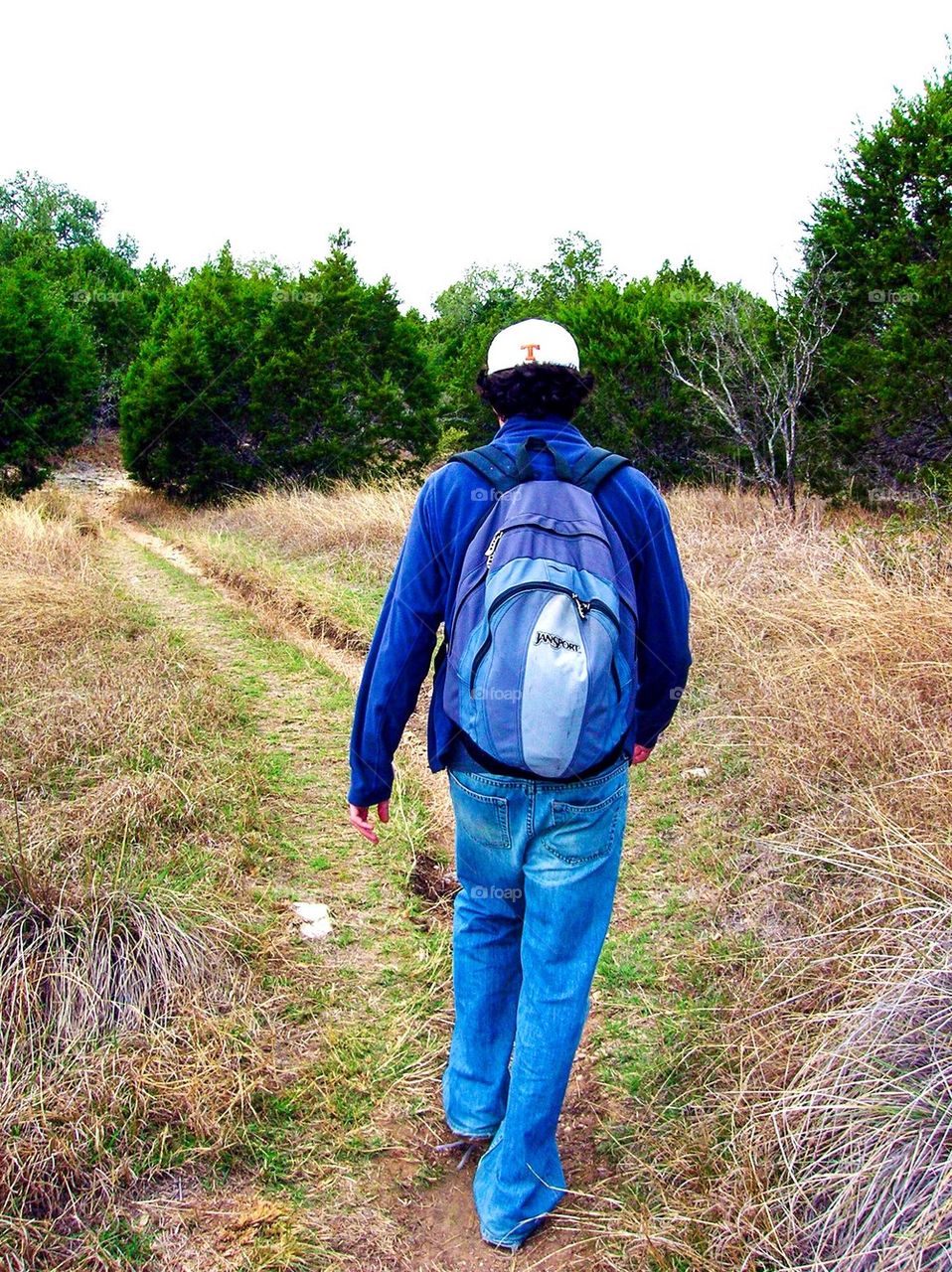 Hiking in the woods