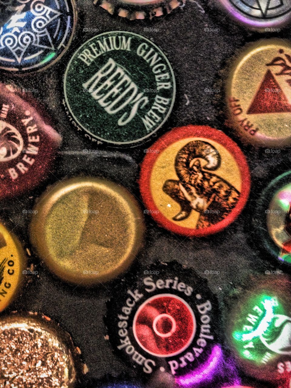 Bottle cap collage