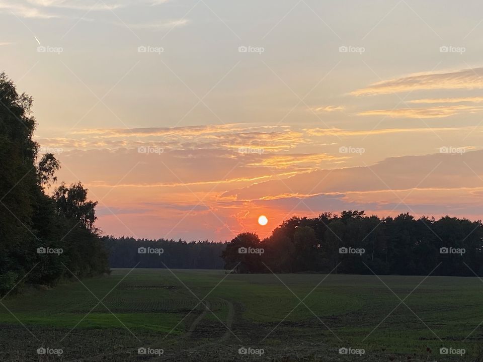 Sunset - landscape in Poland