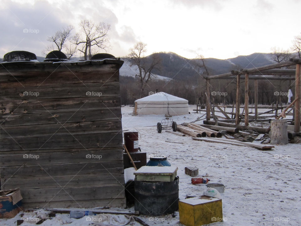 snow traditional nomad camp by thepapierdollies