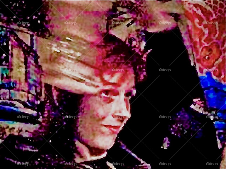 An inspired portrait of myself photographed in “Midtown Manhattan” a.k.a. “Hell’s Kitchen” or “Clinton” respectively where I lived in a tiny art studio back in 2009. One can see that I am indeed surrounded by beautiful art. Hypnotic Productions