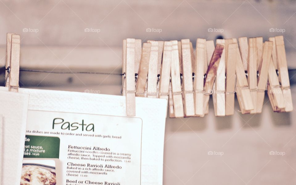 Menu clothespins