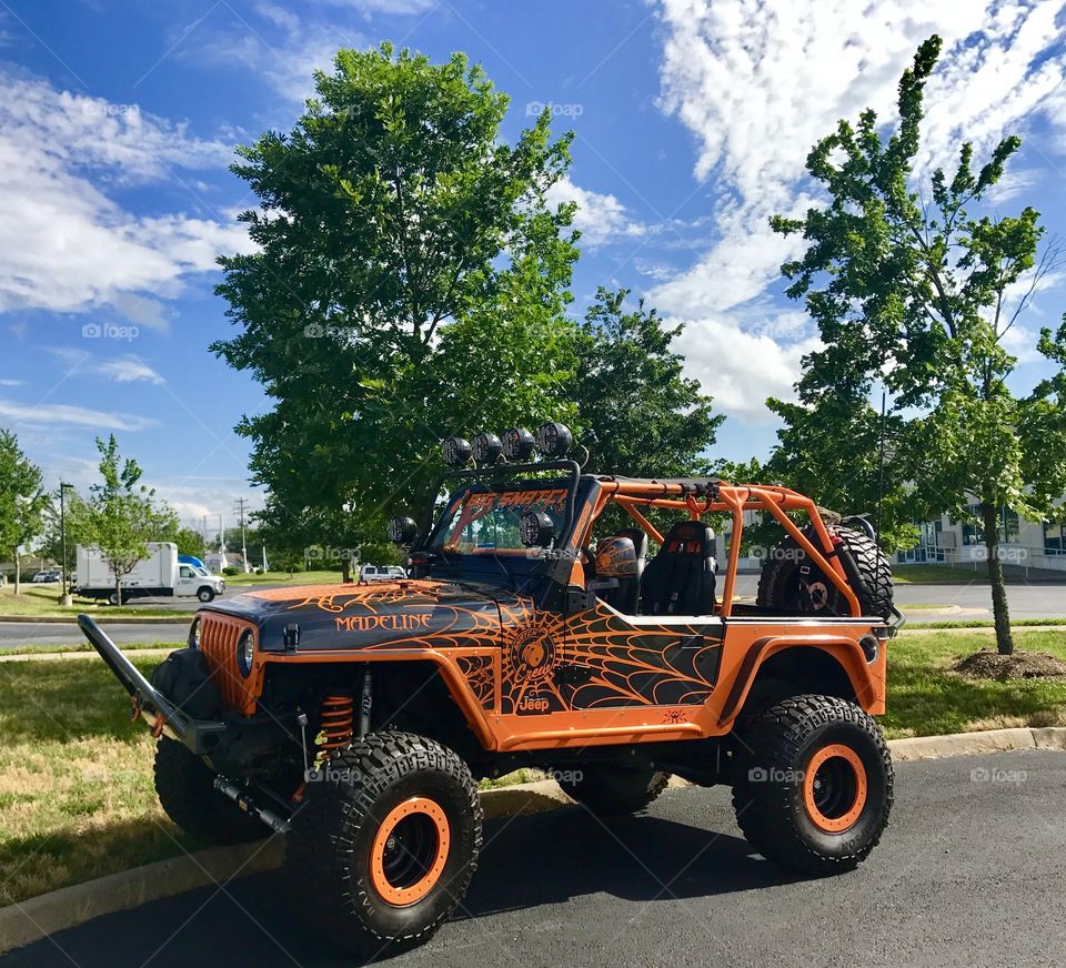 Orange & Black Jeep