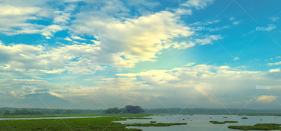 Beautiful view of the lake in the morning