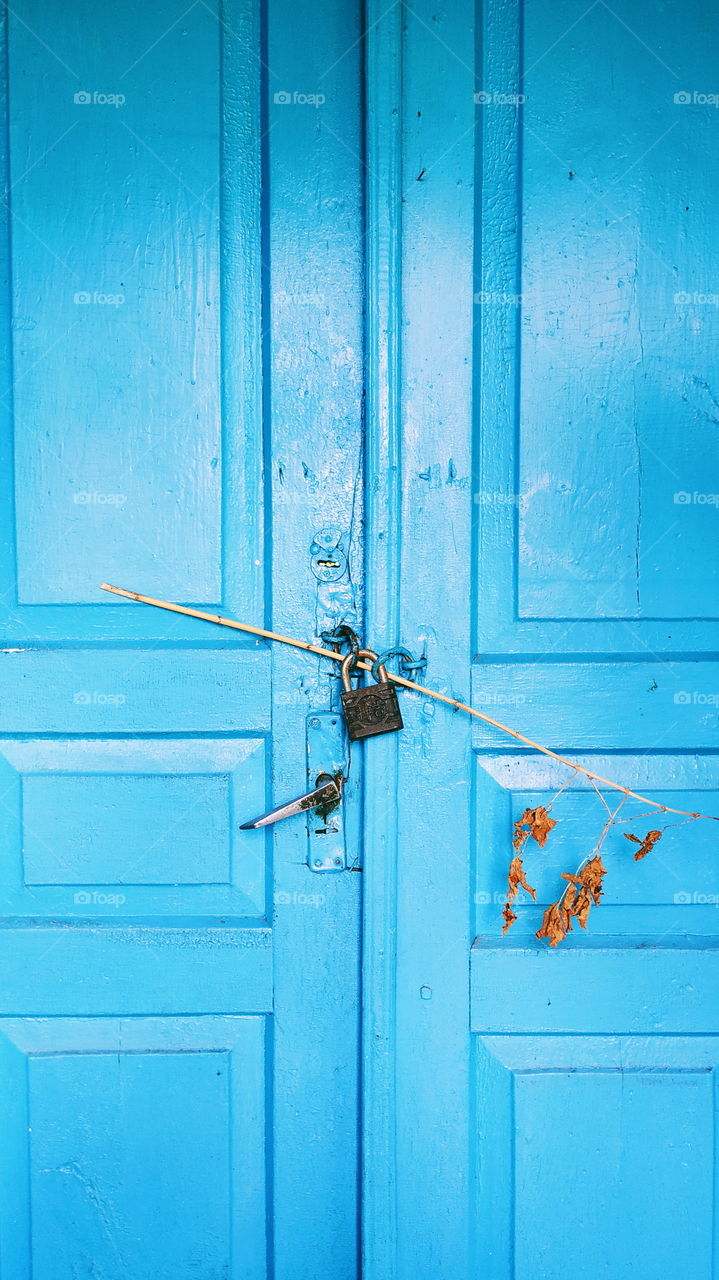 old blue doors in the house