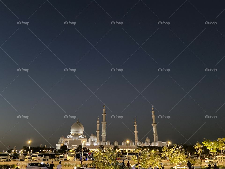 Ночная мечеть , mosque in the night lights