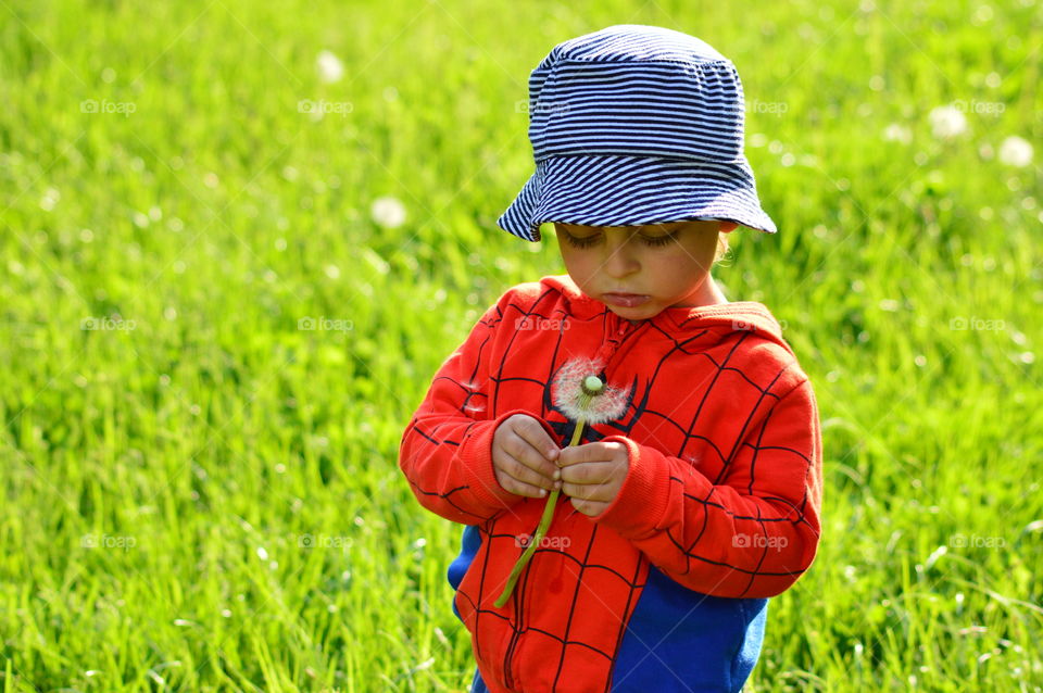 Little boy with a blower series