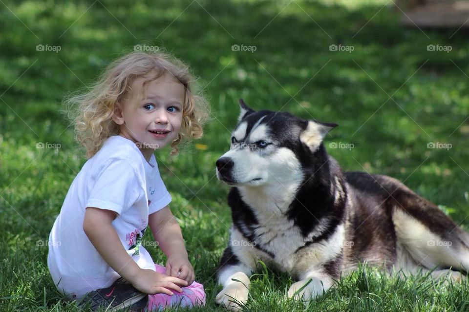 A girl and her dog