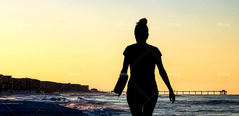 lady enjoying the beach.