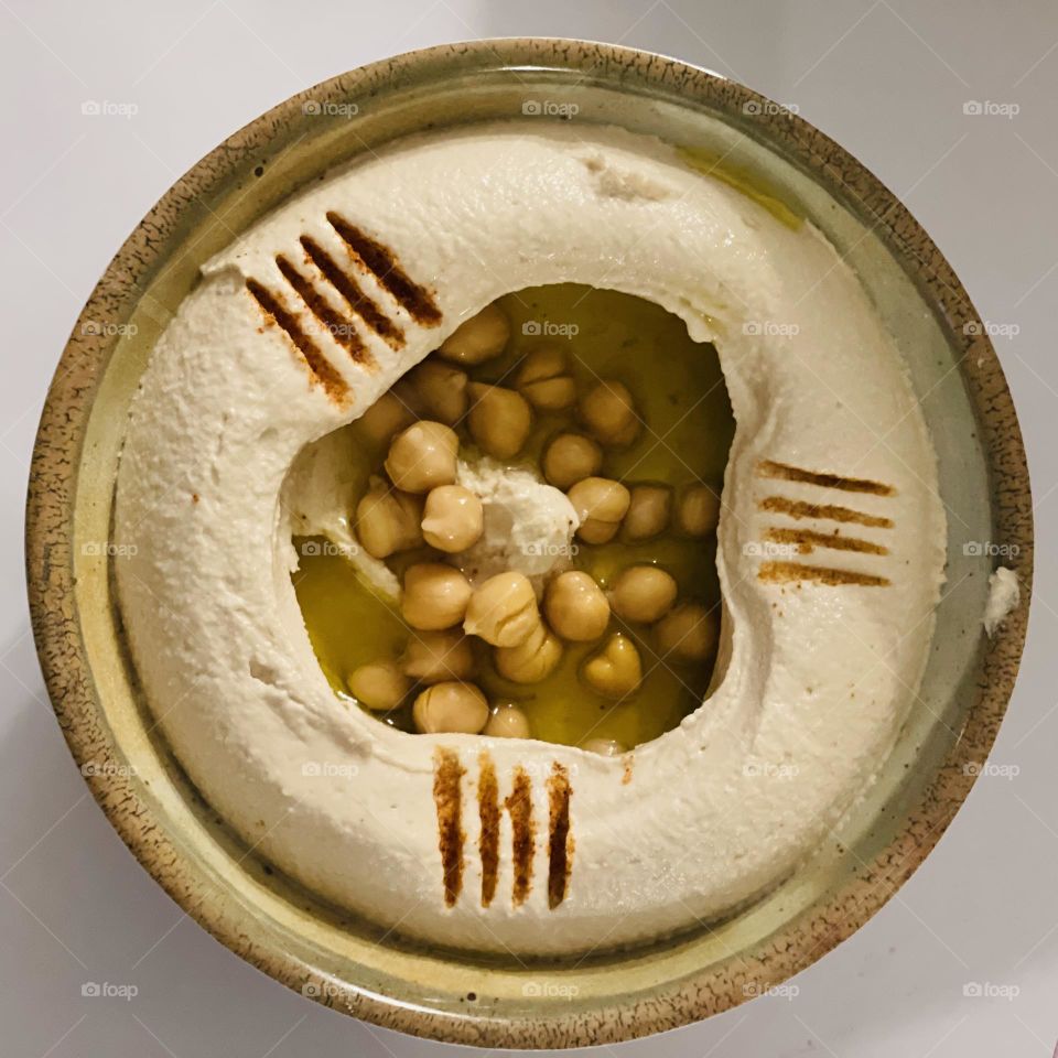 Hummus dish from above