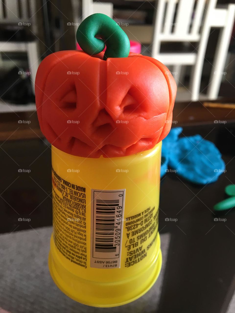 Handmade orange playdoo pumpkin