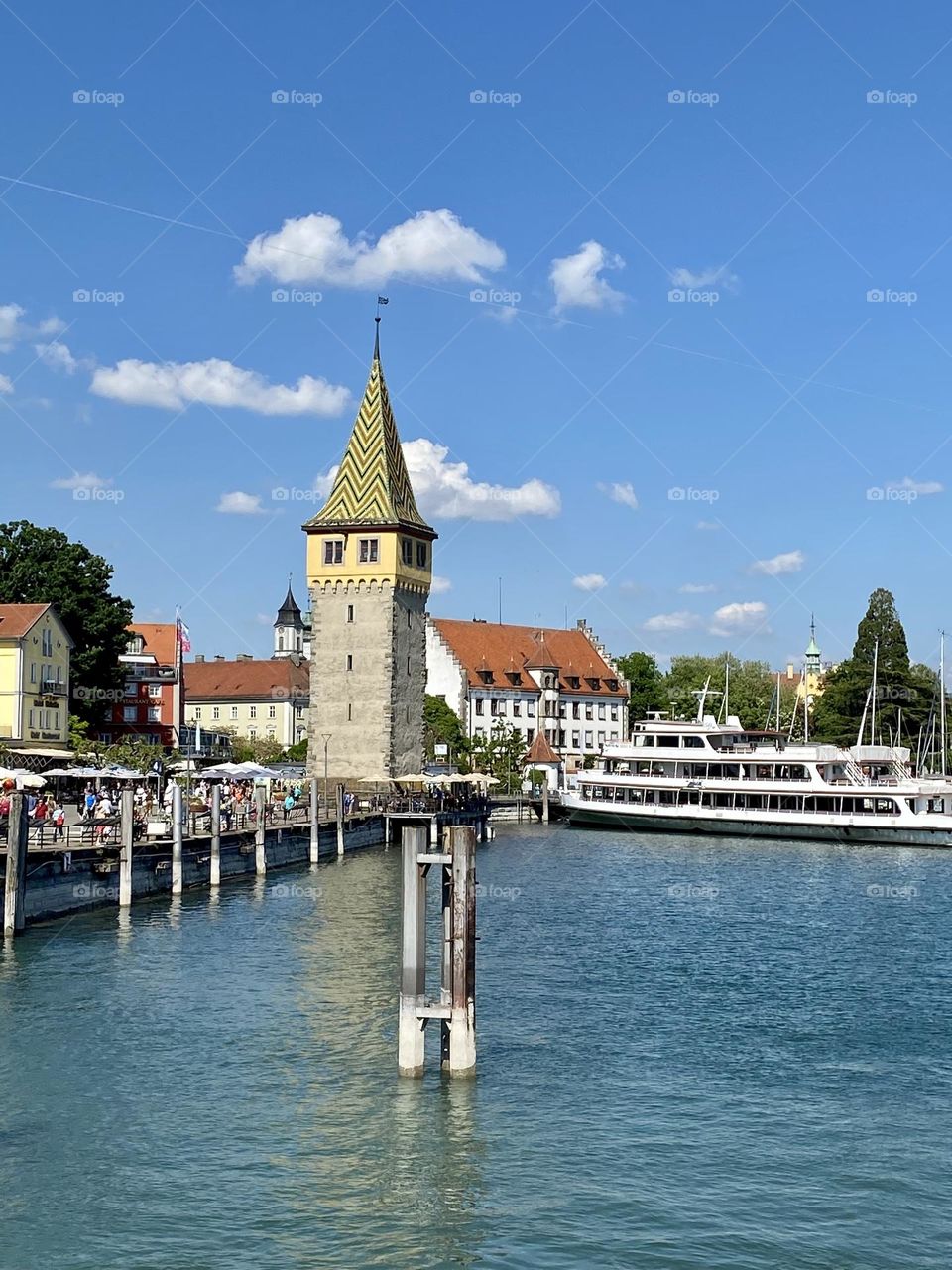 View of the port of Lindau from the scheduled boat