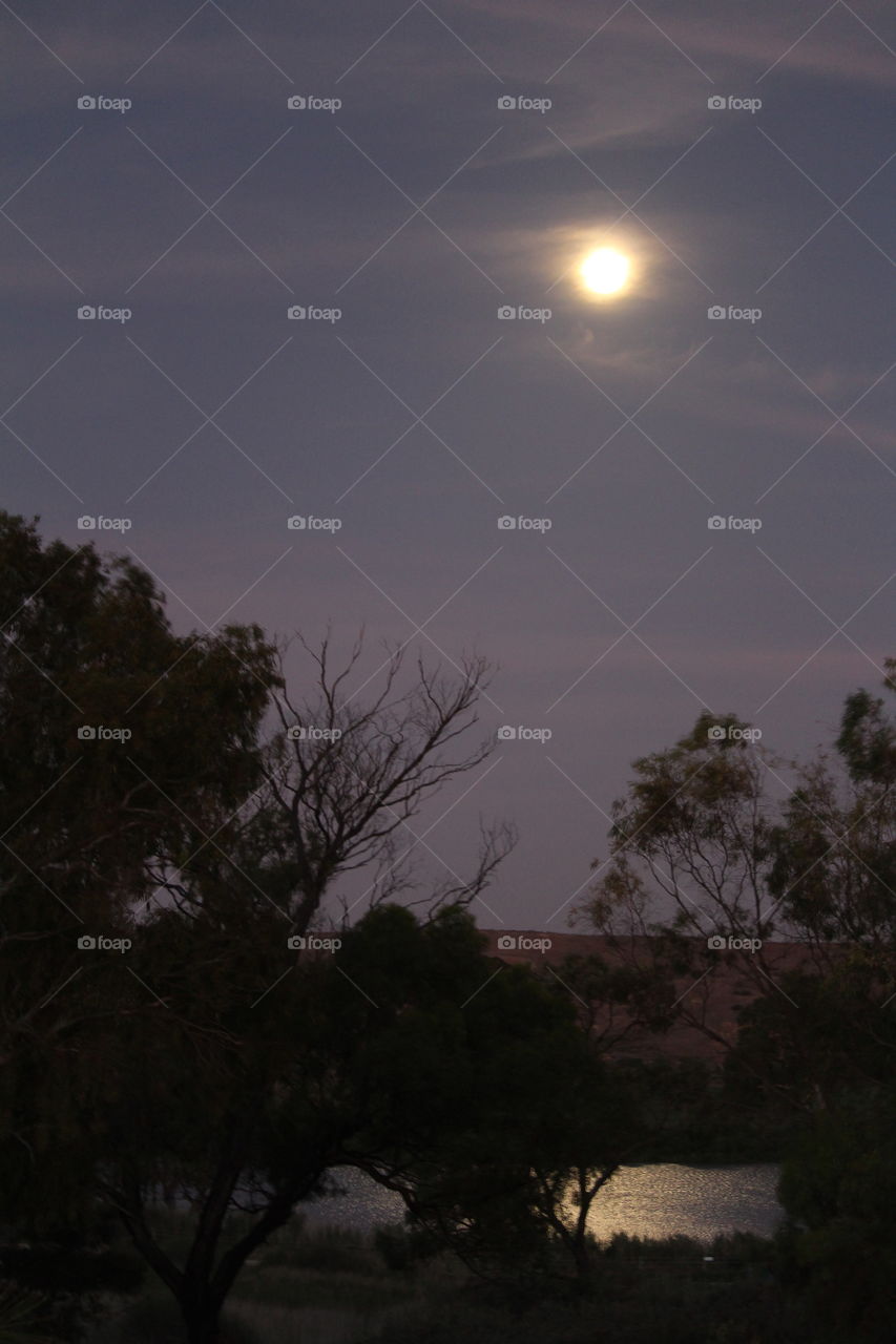 Moon reflection on the Murray River