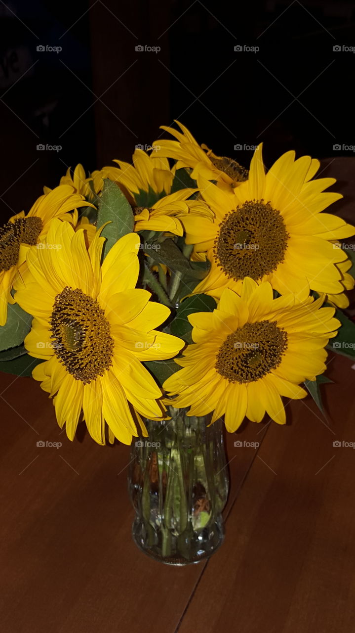 a bunch of sunflowers