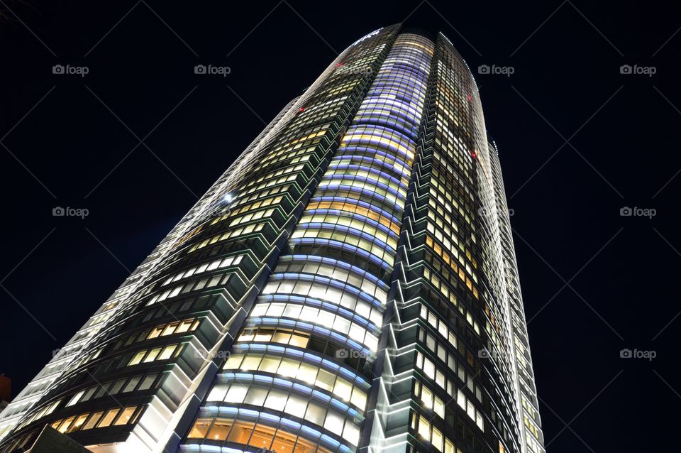 Tokyo skyscrapers by night