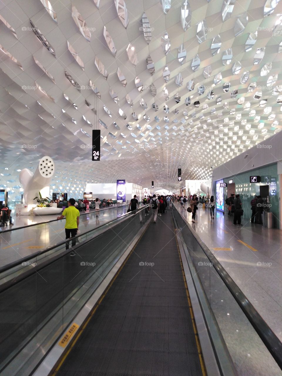 Inside Amazingly modern International Airport of Shenzhen City China