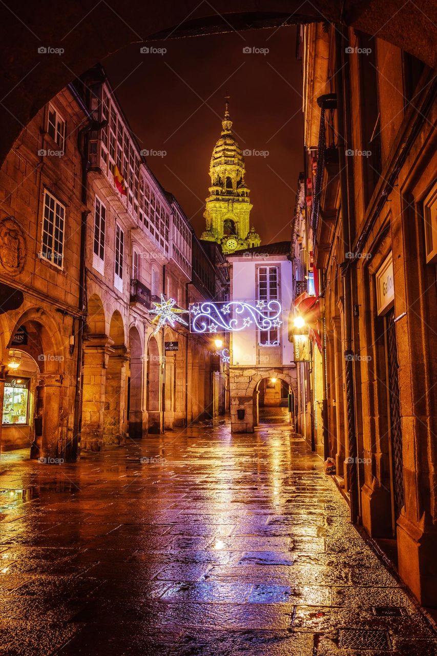 Santiago de Compostela at night